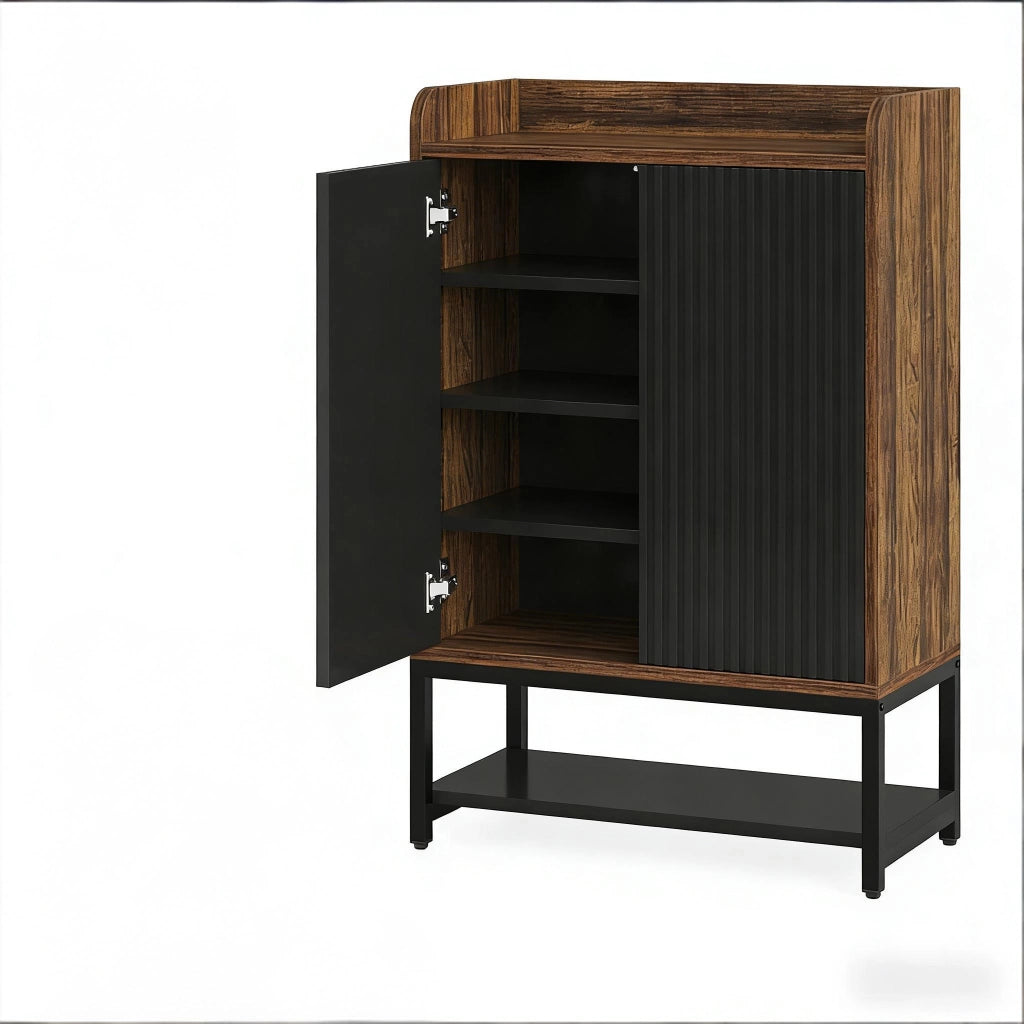 Mobile porta scarpe con 5 ripiani; 2 ante a pressione; per ingresso; 73 × 35 × 105.5 cm