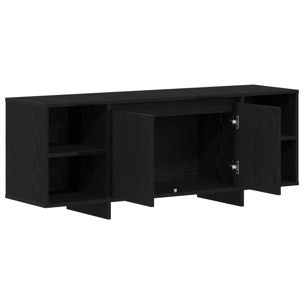 Mobile TV 130 x 35 x 50 cm Rovere Nero Legno ingegnerizzato 862710