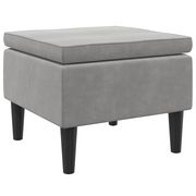 Sgabello con Gambe in Legno Grigio Chiaro Velluto CFW7406367