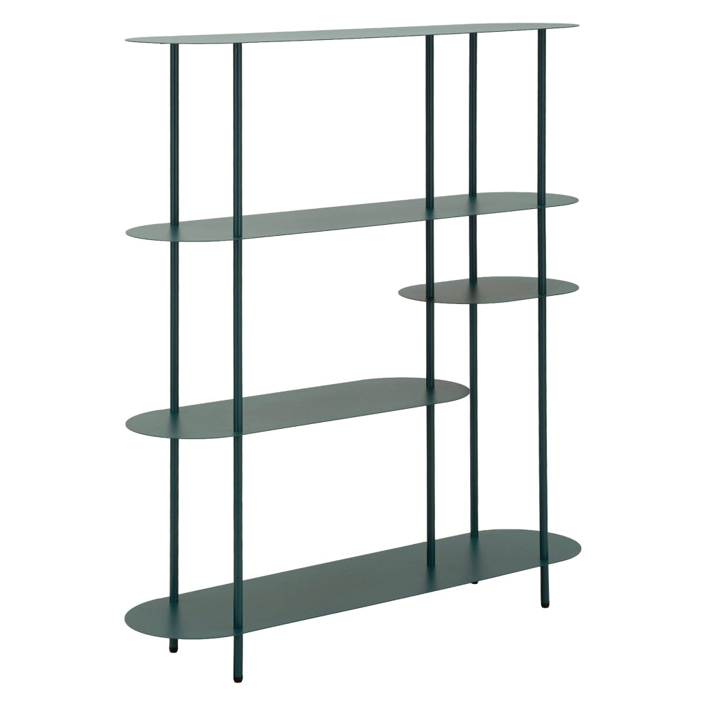 Biblioteca Gana, Libreria 5 Ripiani, 11x40x132h cm Verde Ottanio