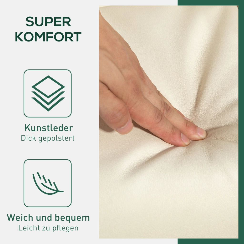 Poltrona Relax Massaggiante Reclinabile con Pouf ¨C Zephmum ¨C Similpelle Cremewei? 360¡ã Girevole