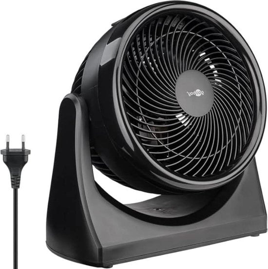 Ventilatore da pavimento Ø 23 cm (9 pollici) - oscillazione girevole - 30 W motore elettrico con 3 posizioni - velocità dell'aria 5 m/s - funzionamento silenzioso