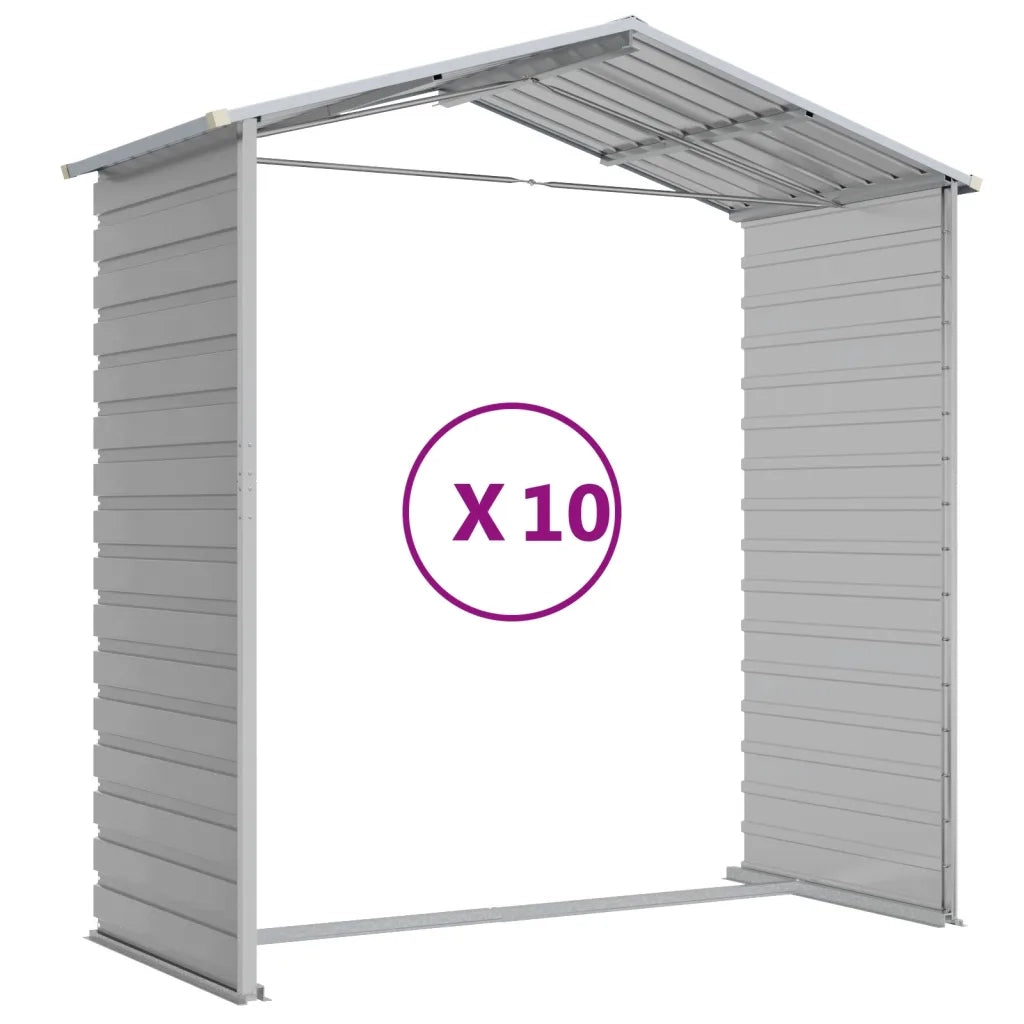 Casetta da giardino grigio chiaro 191x895x198 cm in acciaio zincato 3188251