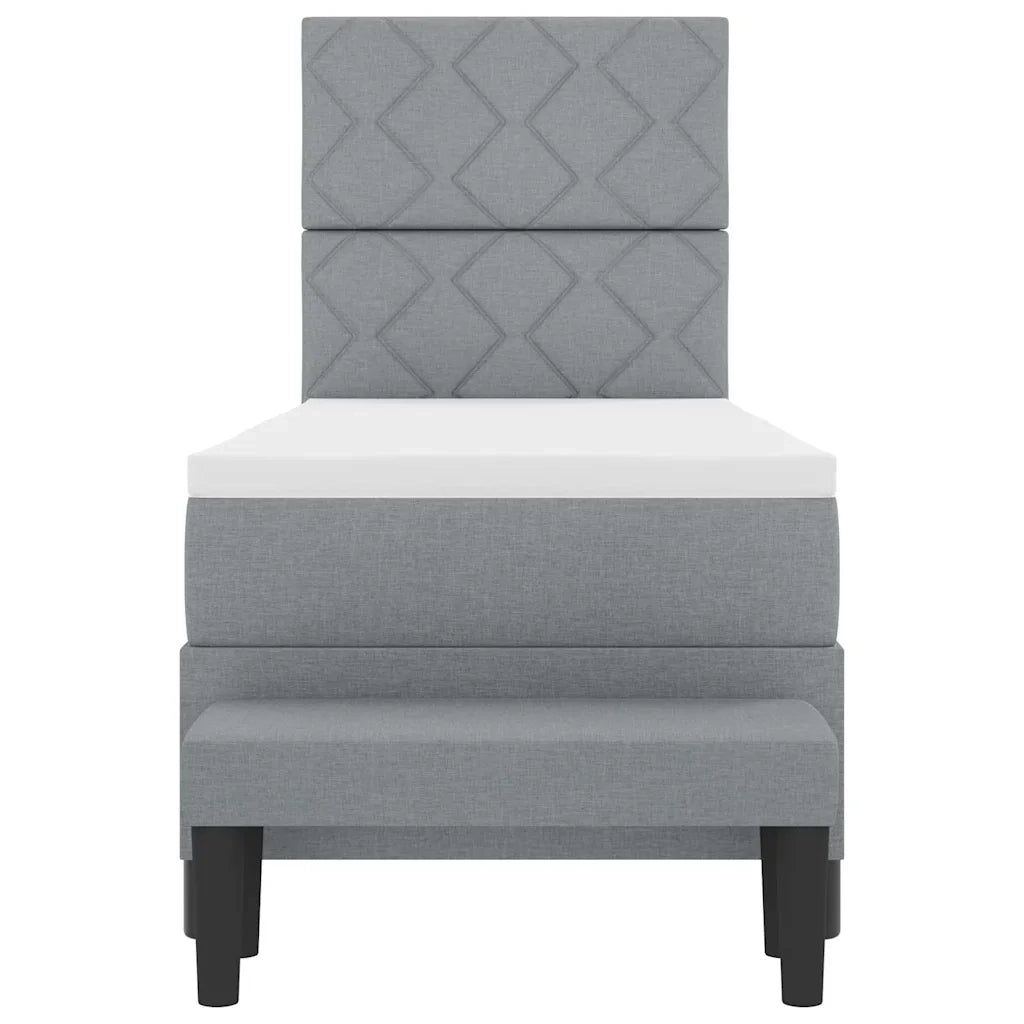 Letto a molle con testiera Grigio chiaro 80 x 200 cm Tessuto 3344100