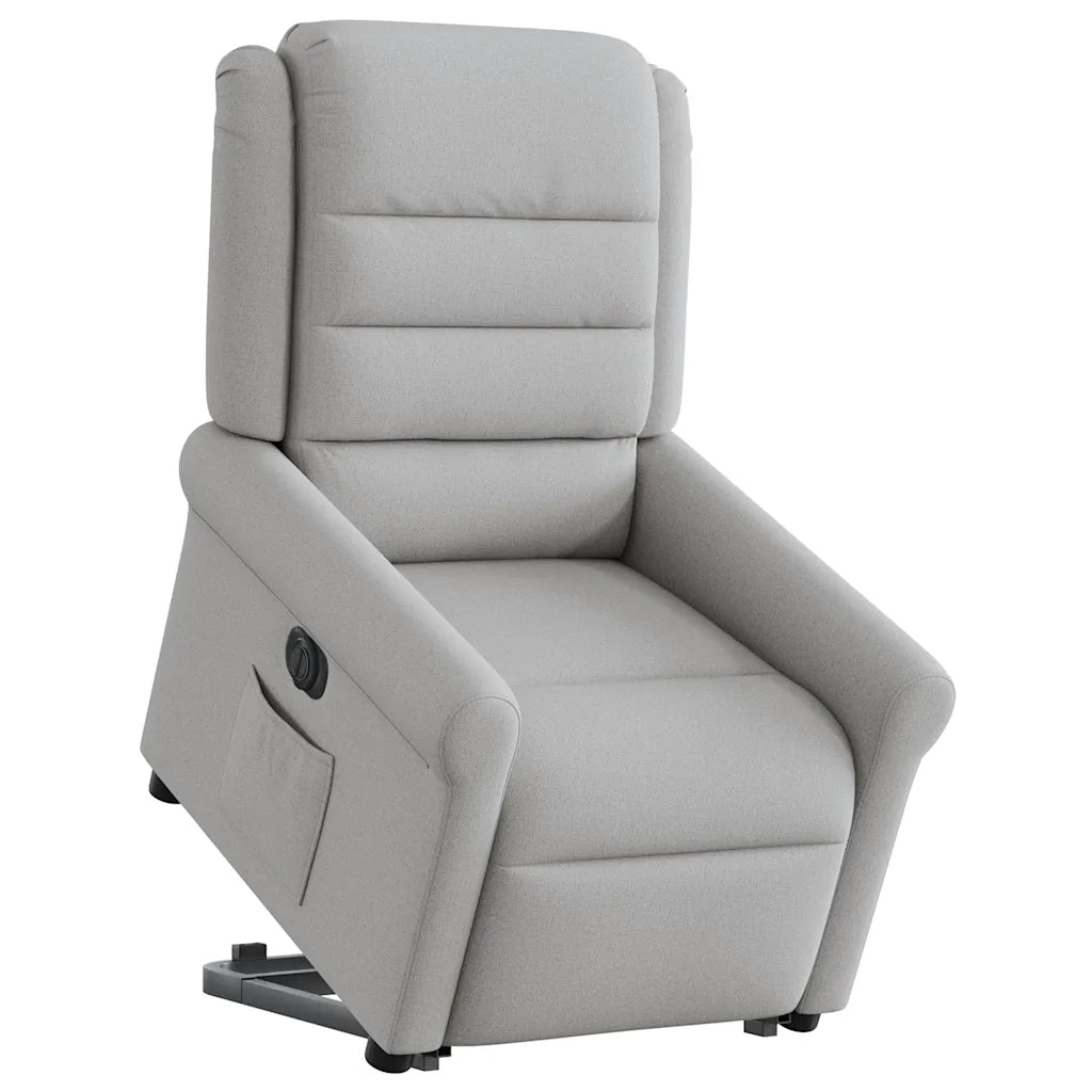 Poltrona Alzapersona Reclinabile Elettrica Grigi Nuvola Tessuto 3303343