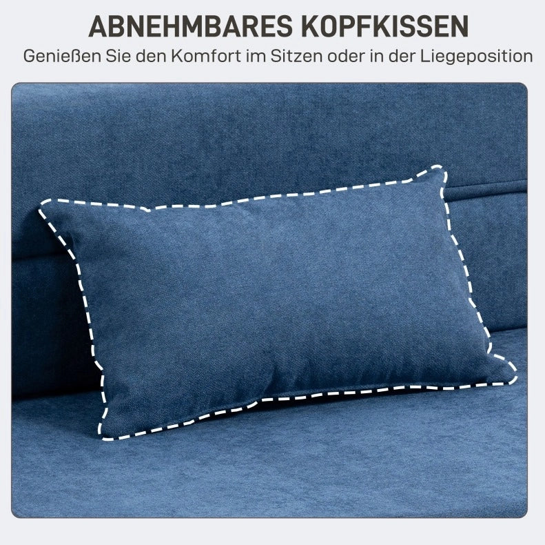 Poltrona trasformabile 3 in 1 blu con cuscino