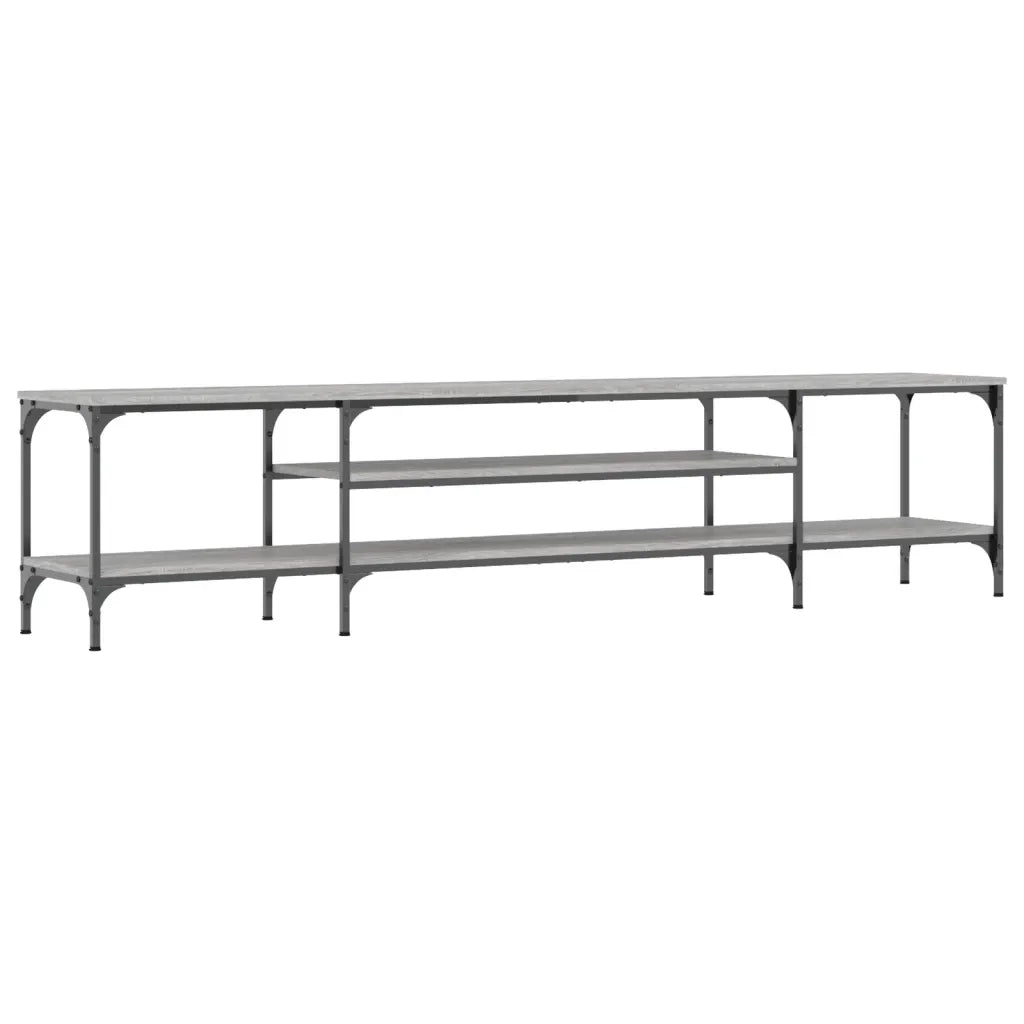 Mobile TV Grigio Sonoma 201x35x45 cm Legno Multistrato e Ferro 831816