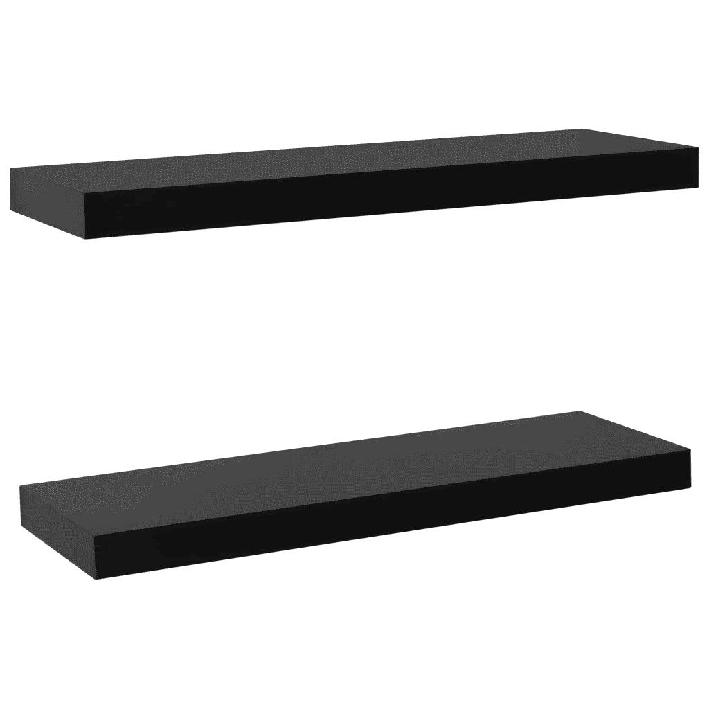 2 pz Mensole a Muro | Scaffale Parete | Ripiano a parete Galleggianti Nere 60x20x3,8 cm