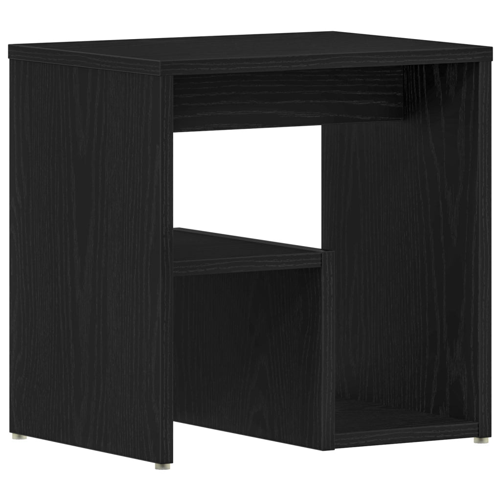 2 Comodini Neri in Rovere 40x30x40 cm in Legno Ingegnerizzato