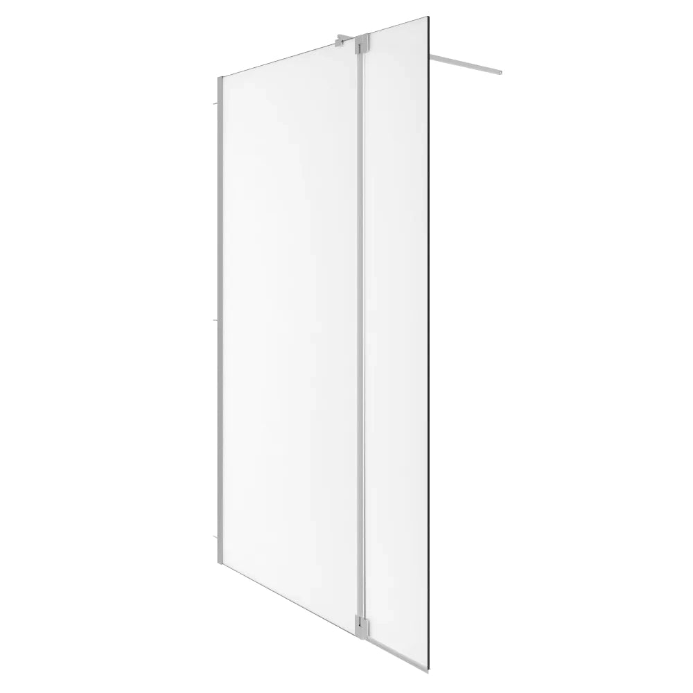 Doccia walk-in 90cm + anta 30cm vetro 8mm opaco profili cromo | Keros