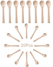 Integrità.1 20 pezzi di cucchiai in legno manufatti, cucchiai in legno mini, cucchiai per spezie e sale, 13 cm cucchiai in legno piccoli per bambini, per gelato, miele, caffè, tè, spezie e medicinali