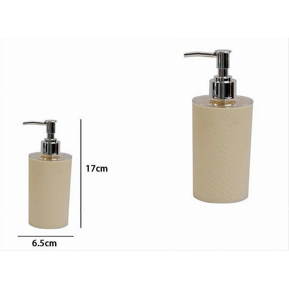 Trade Shop - Dispenser Sapone Liquido Bagno Per Lavandino Beige Accessori Arredo Bagno 79789 -