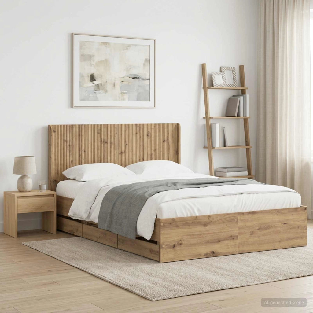 Struttura del letto con stoccaggio e testata Rovere Artigianale 3445803