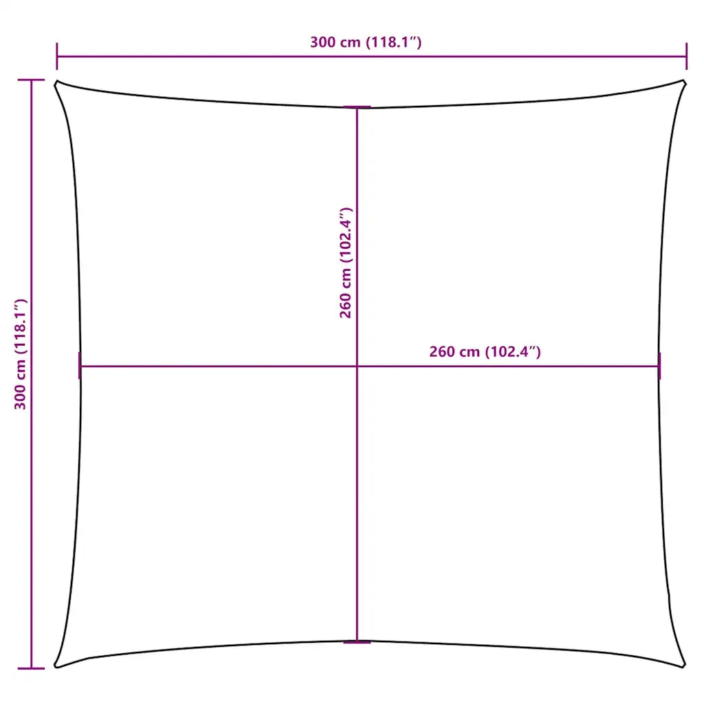 Vela Parasole in Tela Oxford Quadrata 3x3 m Gialla 135577