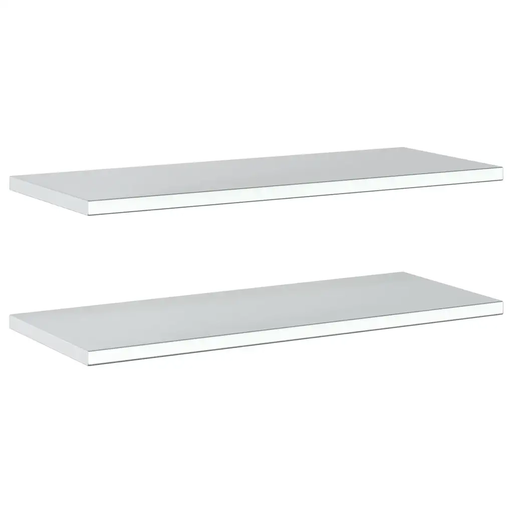 Mensole a Muro 2 pz 100x40 cm Argento in Acciaio Inossidabile 30278