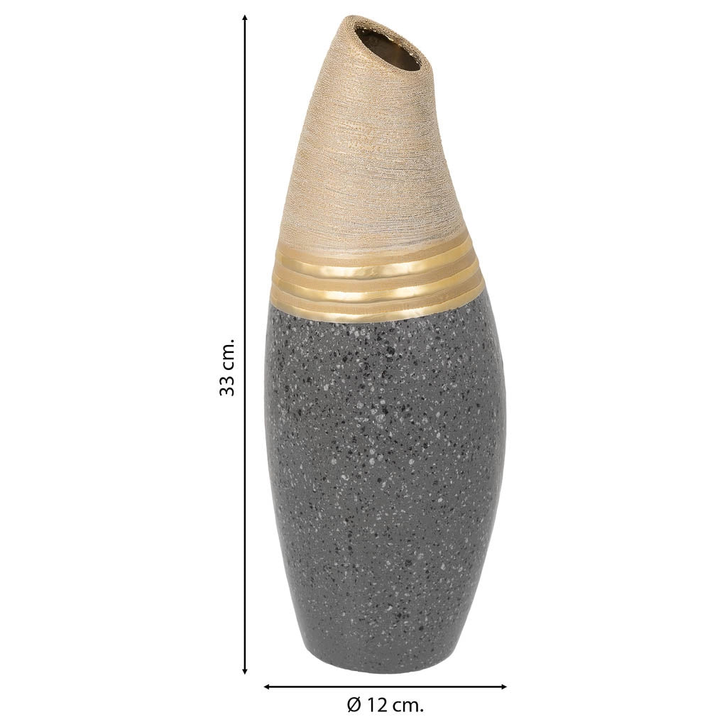 Vaso in ceramica dorata 12x12x33h