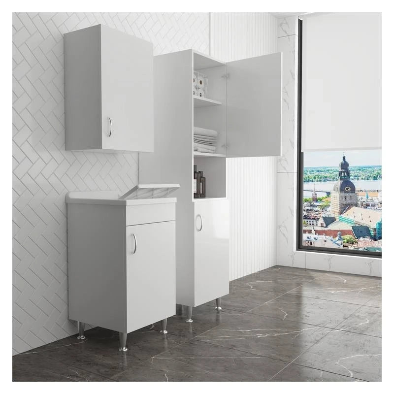 Set bagno/lavanderia ECO con lavatoio 45x50 cm, pensile e colonna