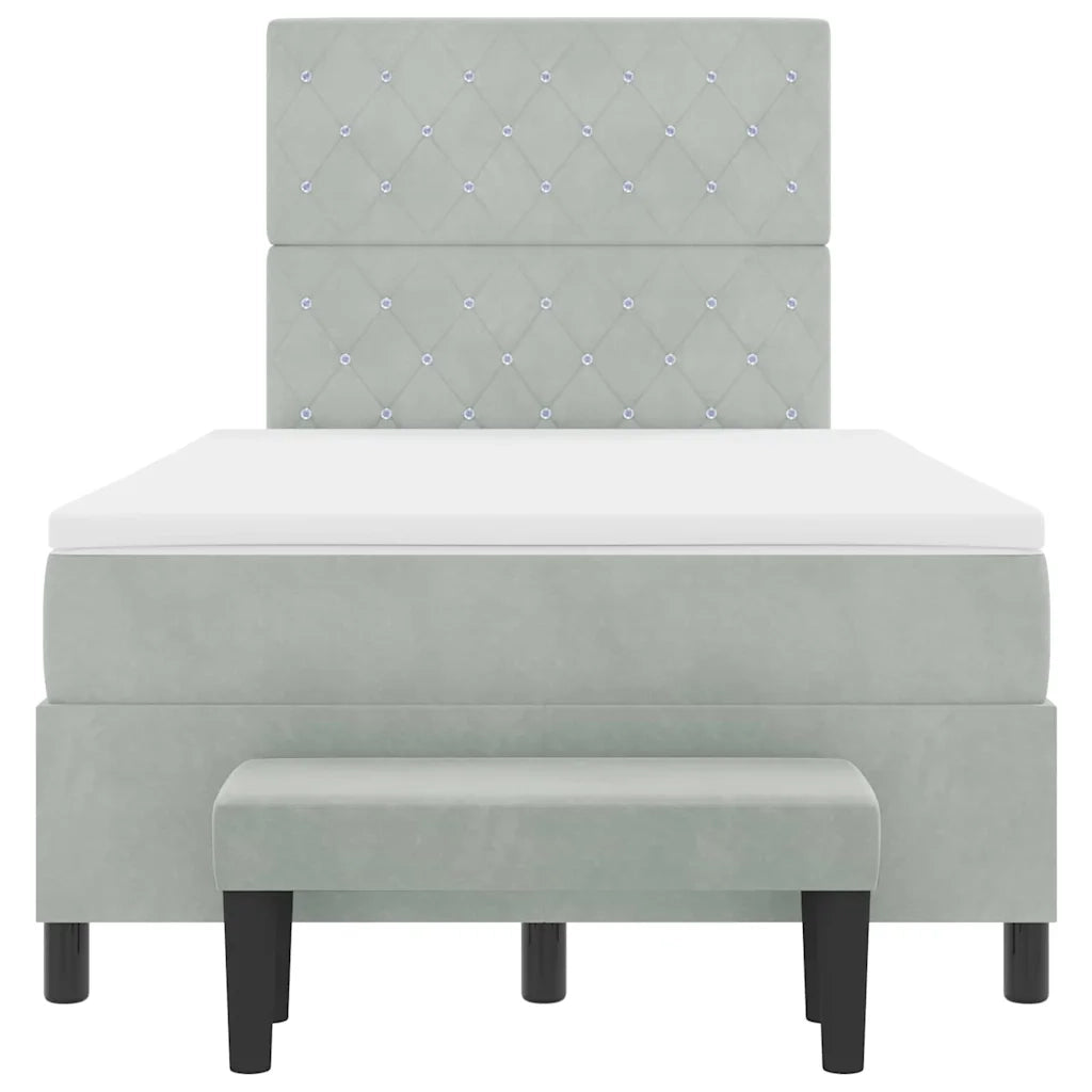 Letto a molle con testiera Grigio chiaro 200 x 120 cm Velluto 3344438