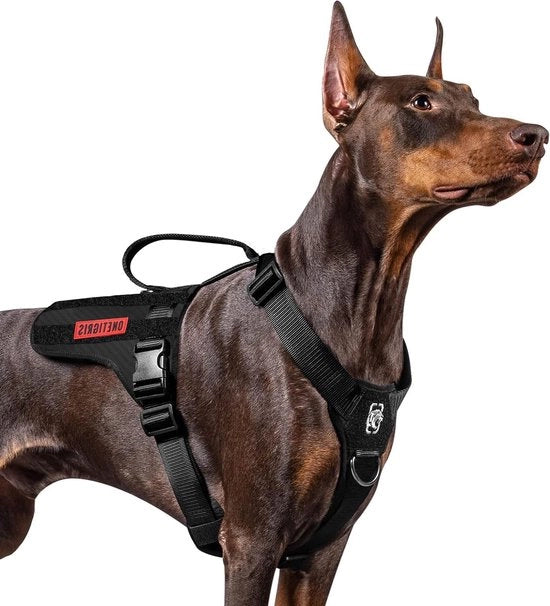 Harnas Tattico per Cani Grande con Impugnatura Regolabile e Supporto al Torace per la Formazione Anti-Trek con GoPro