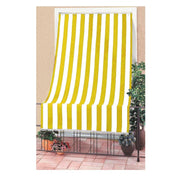 Trade Shop - Tenda Da Sole A Righe Con Anelli Per Porta Esterno Balcone Veranda Giardino 145x250cm - Giallo