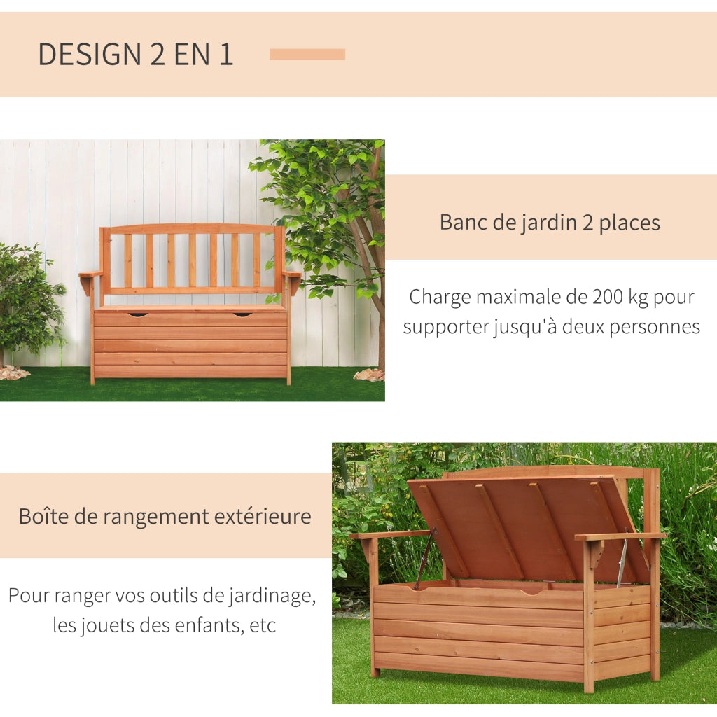 Panchina Giardino Legno Pino con Sedile Portariviste ¨C zephmum ¨C 112x58x84 cm