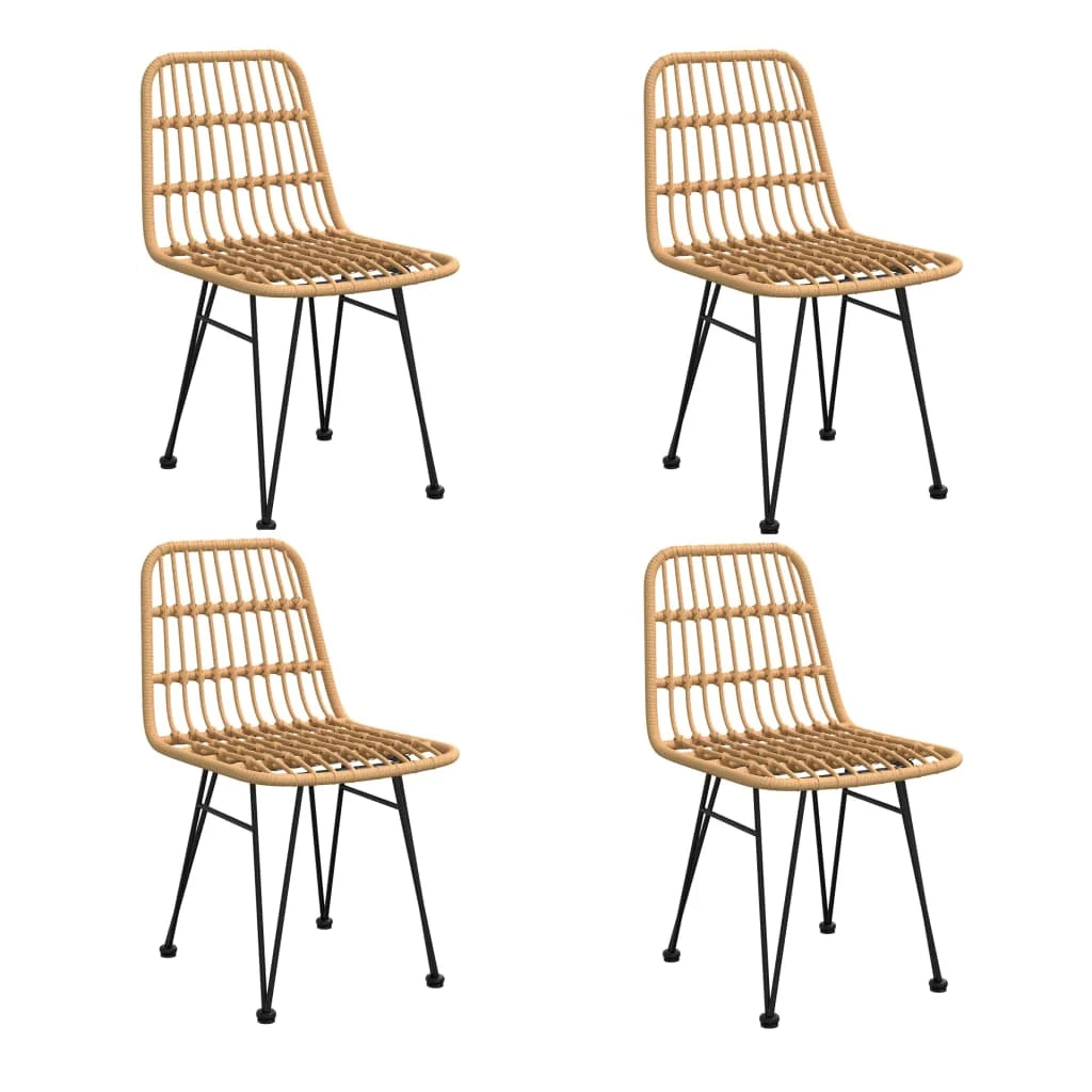 Set da pranzo da esterno 5 pezzi mobili da giardino resina di vimini 02_0014329