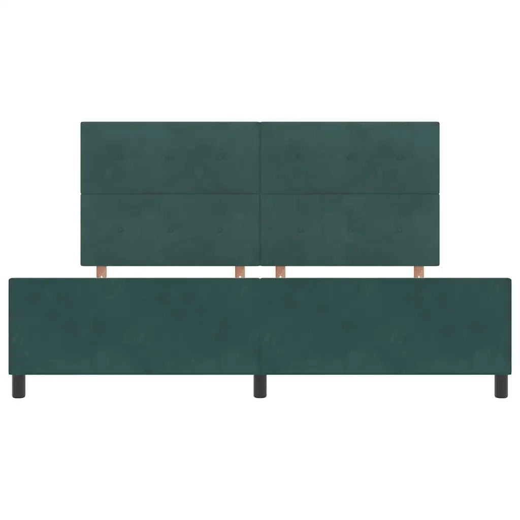 Letto a molle con testiera Verde Scuro 200 x 200 cm Velluto 3344966