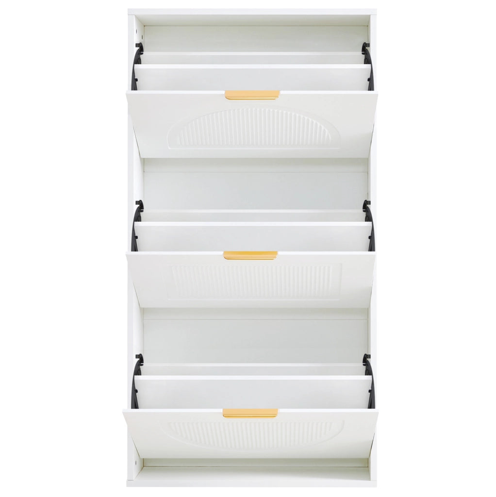 Scarpiera salvaspazio bianca in MDF 60x24x114 cm