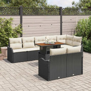 Set Divano da Giardino con archiviazione 9 pcs Nero Poly Rattan