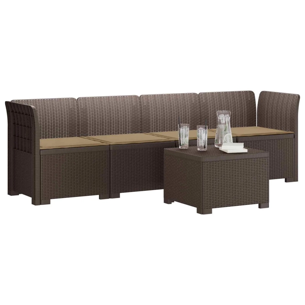 Divano da Giardino a 4 Posti con Cuscini in Stile Rattan PP 3443860
