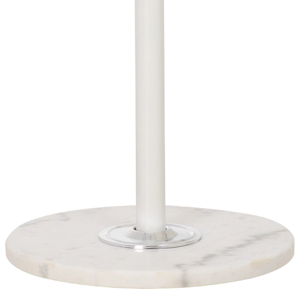 Perchero de metal blanco con paraguero y 5 ganchos D36X172h cm