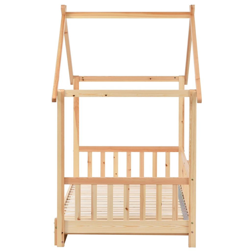Letto casetta estensibile 208x182x170 cm; legno massello naturale