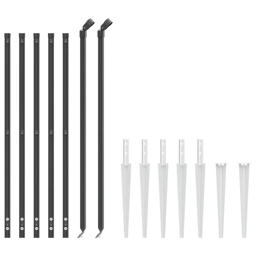 Recinzione Metallica con Picchetti Ancoraggio Antracite 1x10 m 154241