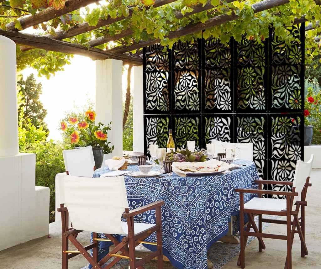 PLANTS - Pannello in PVC traforato - Parasole Misura: 50x150 cm, Colore: nero