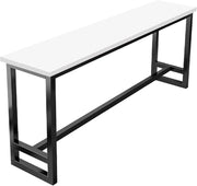 Tavolo Alto Bancone Bar Tavolo Cucina Tavolino Alto e Stretto da Balcone Salvaspazio con Telaio in Metallo per Soggiorno e Sala Da Pranzo Bar Ristorante(White(single),71x15.8x41in)