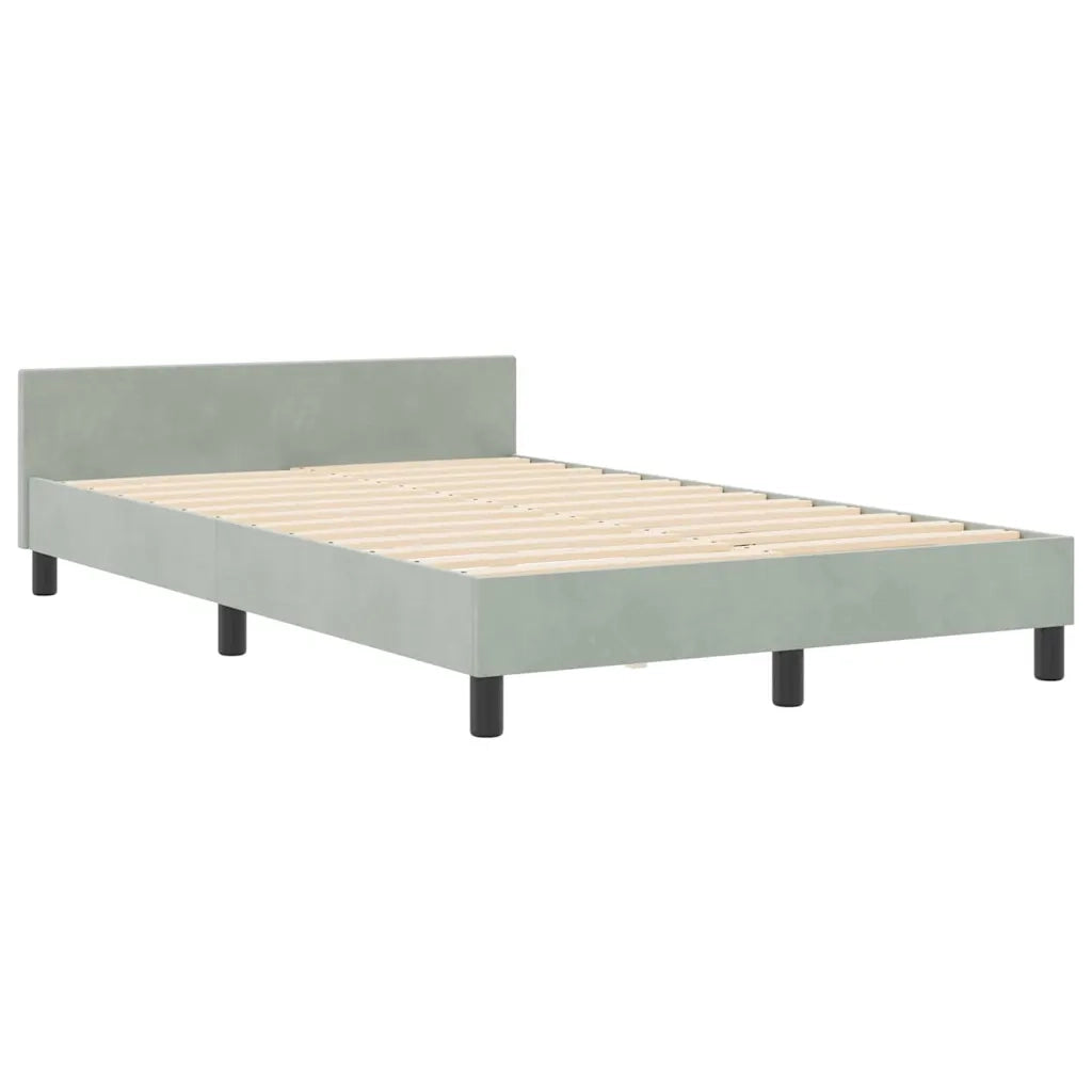 Letto a molle con testiera Grigio chiaro 120 x 190 cm Velluto 3344993
