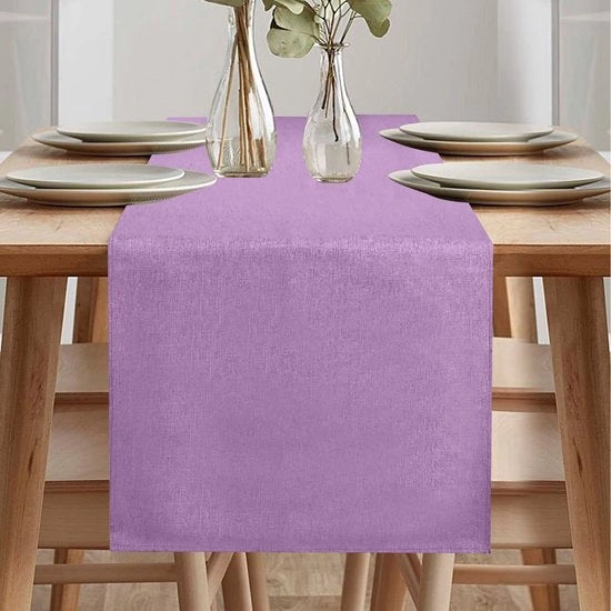 Tavolo da pranzo in stile vintage, lavabile, con finitura in lino, impermeabile all'acqua, tavolo da pranzo per sala da pranzo, festa, decorazione di vacanza (blu, 40 x 240 cm)
