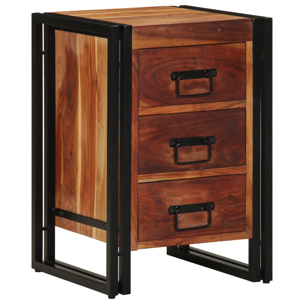 Comodino  40x40x59 cm in legno massello di acacia