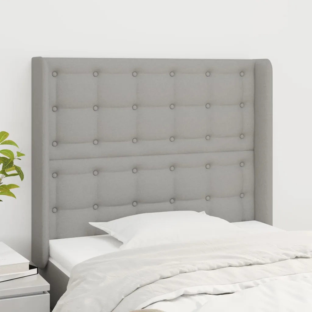 Testiera ad Orecchio Grigio Chiaro 93x16x118/128 cm in Tessuto 3119996