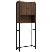 Mobile Bagno Armadietto Ante Niche ¨C Zephmum ¨C 68x25.5x172.5 cm Marrone Nero