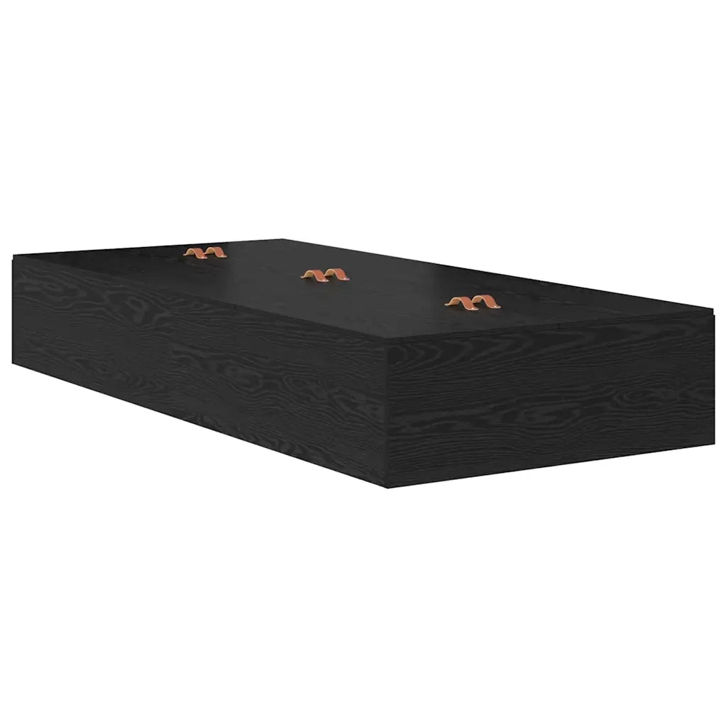 Struttura letto con contenitore con cassetto Rovere Nero 80 cm 3335598