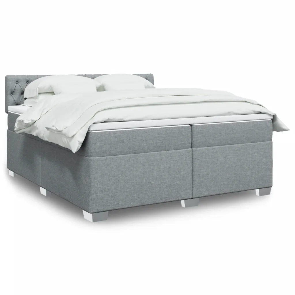 Giroletto a Molle con Materasso Grigio Chiaro 200x200cm Tessuto 3286002