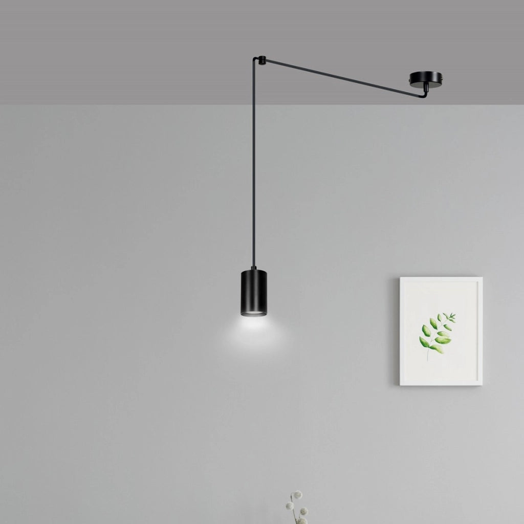Lampada a sospensione Traker in acciaio nero opaco