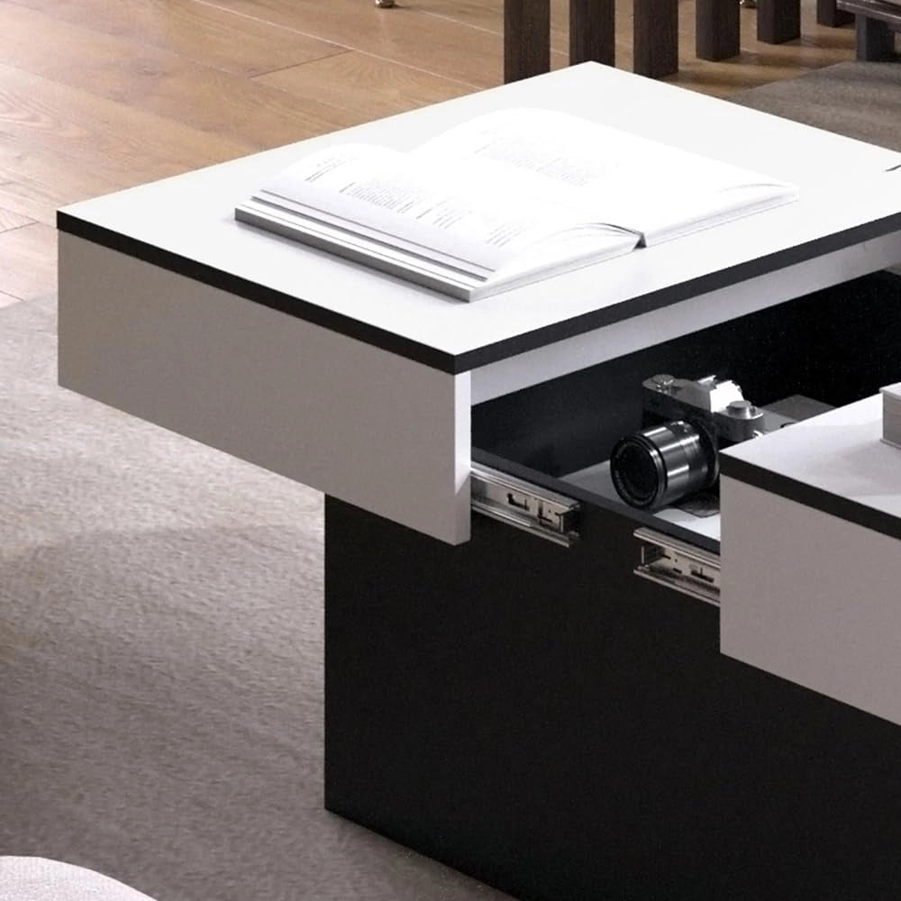 Tavolino salotto Boto, Nero, 95 x 58 cm Estensibile