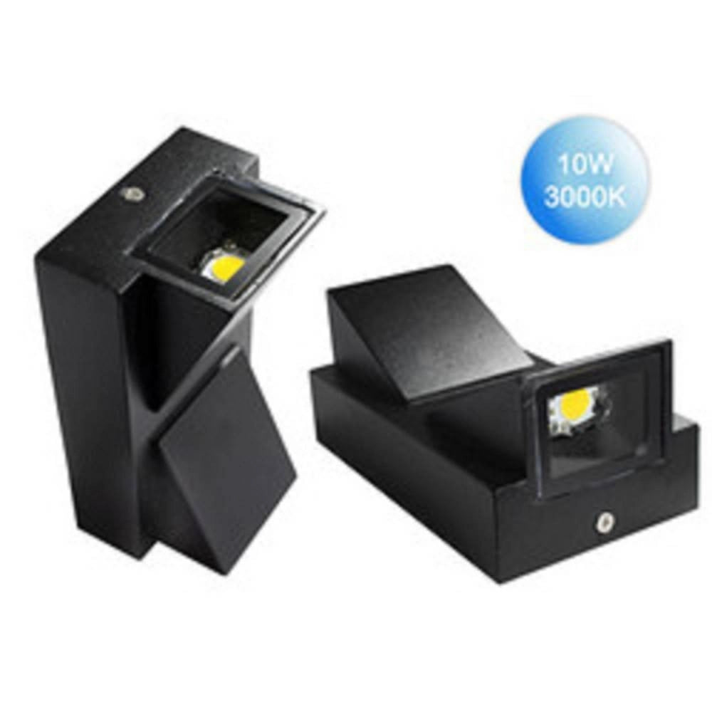 Trade Shop - Applique Doppia Emissione 10 Watt Nero Per Esterno Luce Fredda Calda Ip65 Es04 -