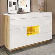 Sideboard a specchio con LED colorati - Zephmum - Con cassetti