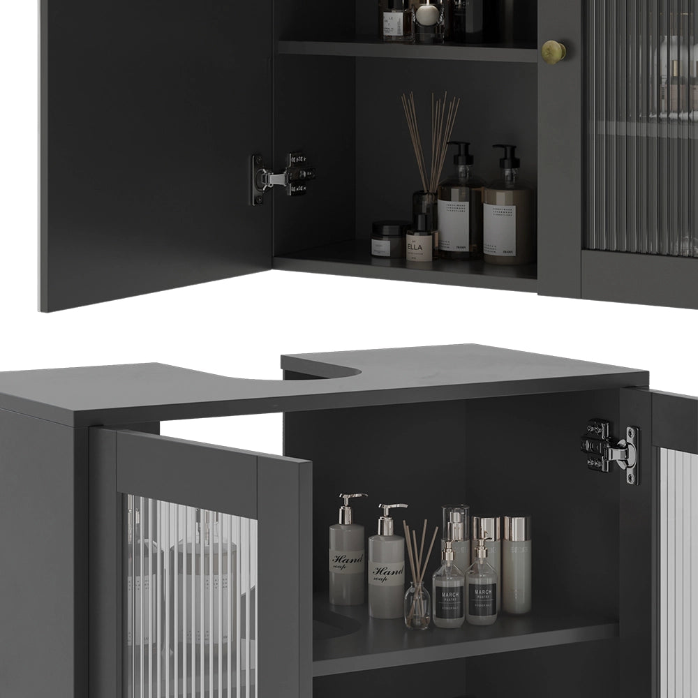 Vicco  Grigio 3 pezzi con unità midi