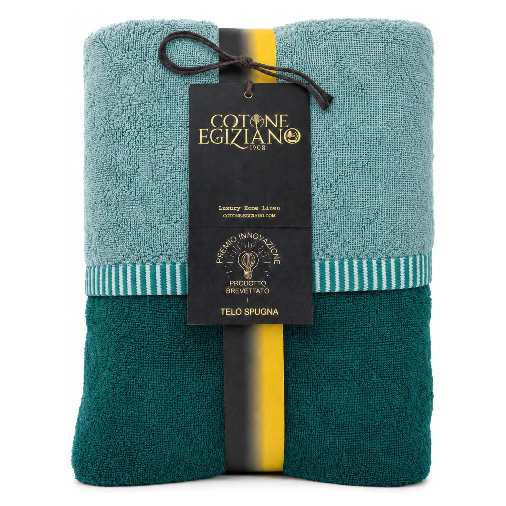 Sazalo, Telo Bagno 100% Cotone Reversibile, Verde Acqua