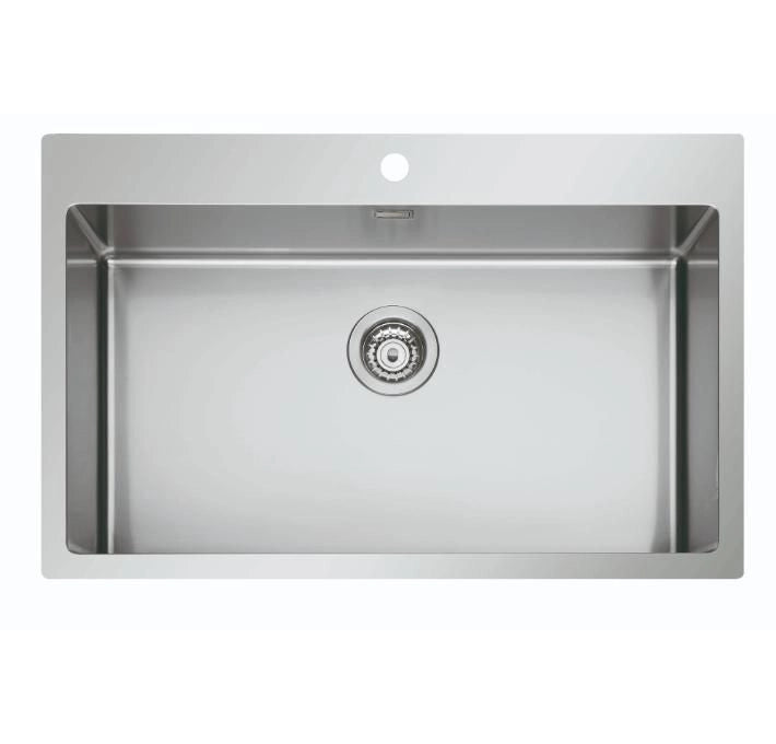 Yeppon 830.0750.10.2000.1170 Lavello 1 Vasca 75x51 cm Foro Miscelatore Acciaio Inox