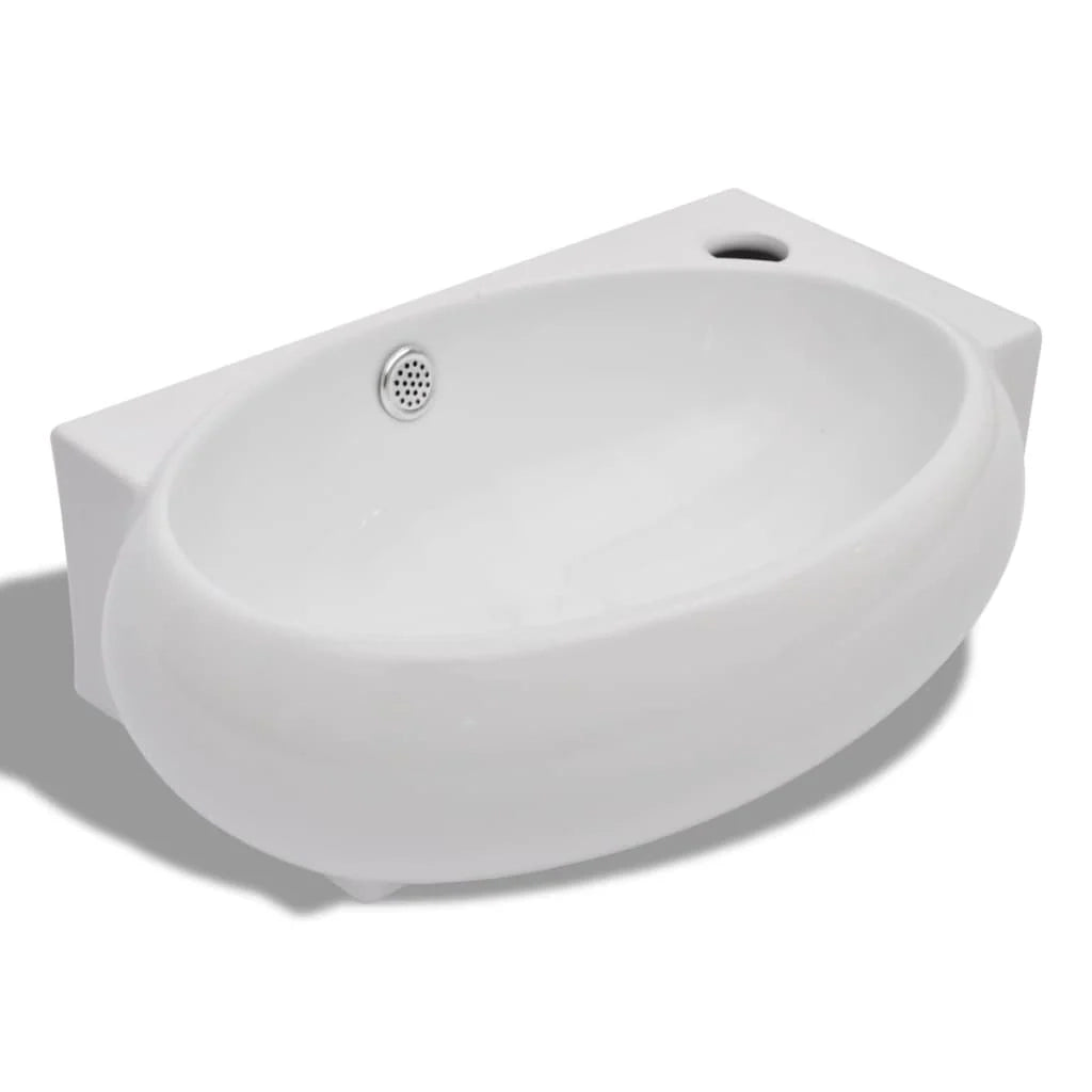 Lavandino da bagno in ceramica bianca 41 x 28 cm con foro troppo pieno 02_0002492
